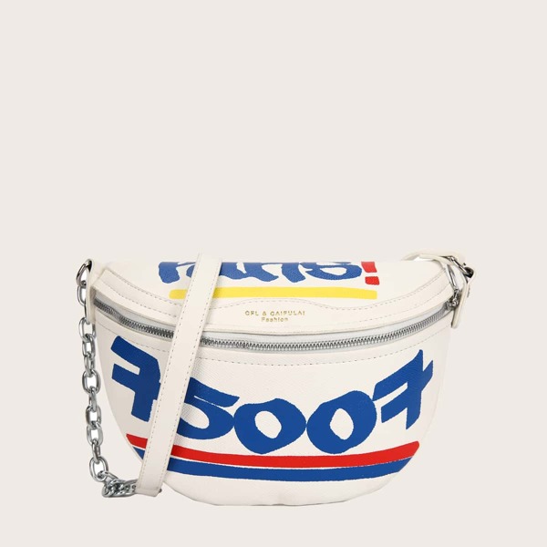 

Letter Graphic Fanny Pack, Белые
