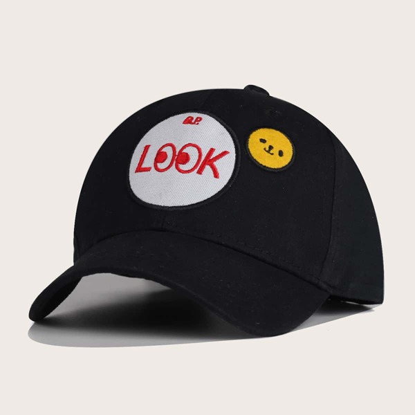 

Toddler Girls Letter Embroidery Baseball Cap, Black
