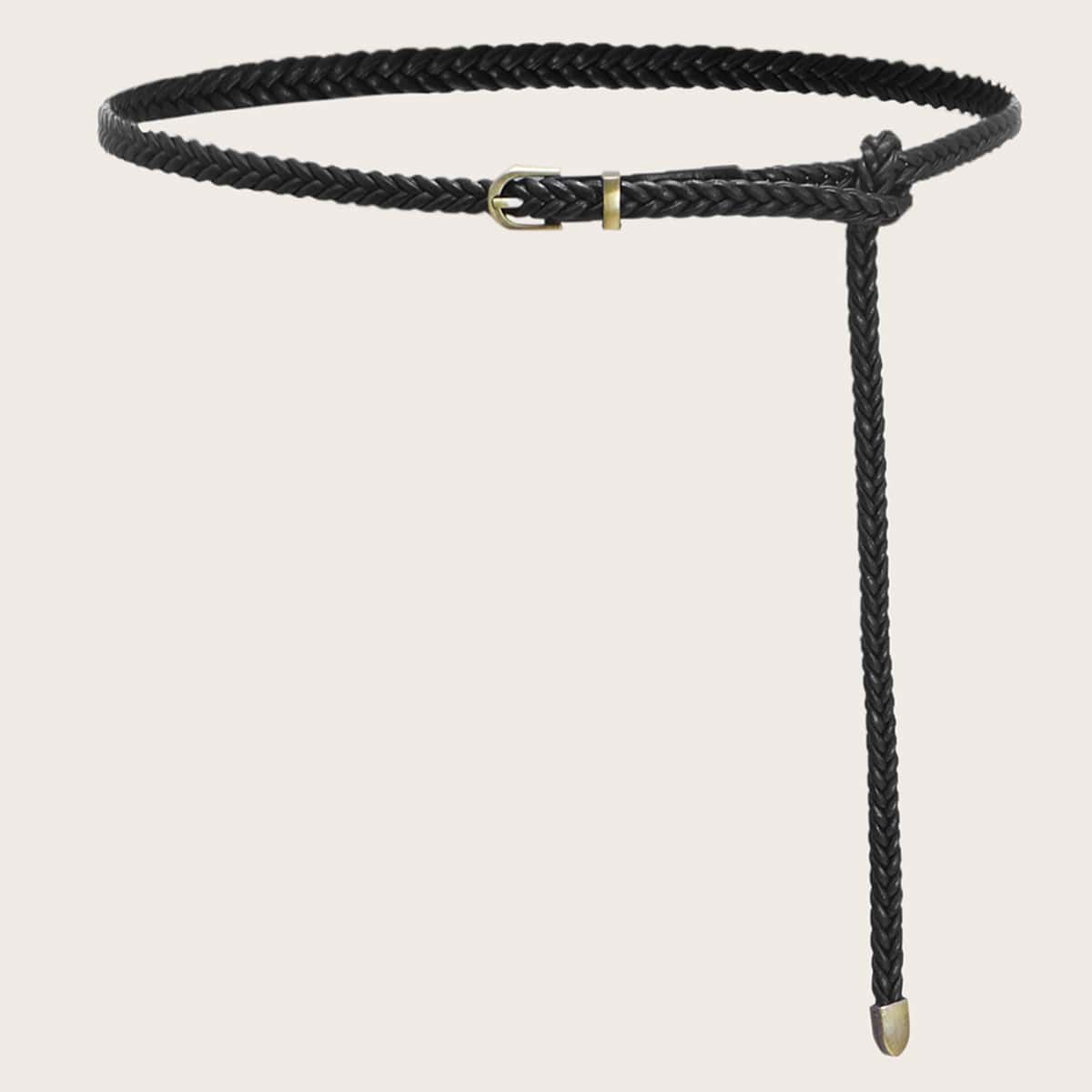 

Braided Buckle Belt, Black