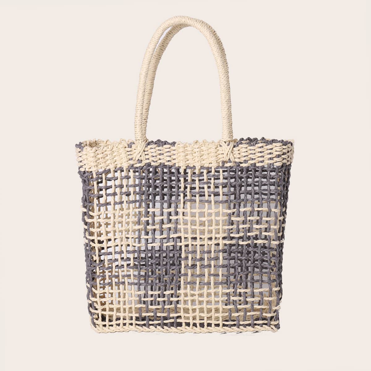 

Braided Hollow Out Tote Bag, Multicolor