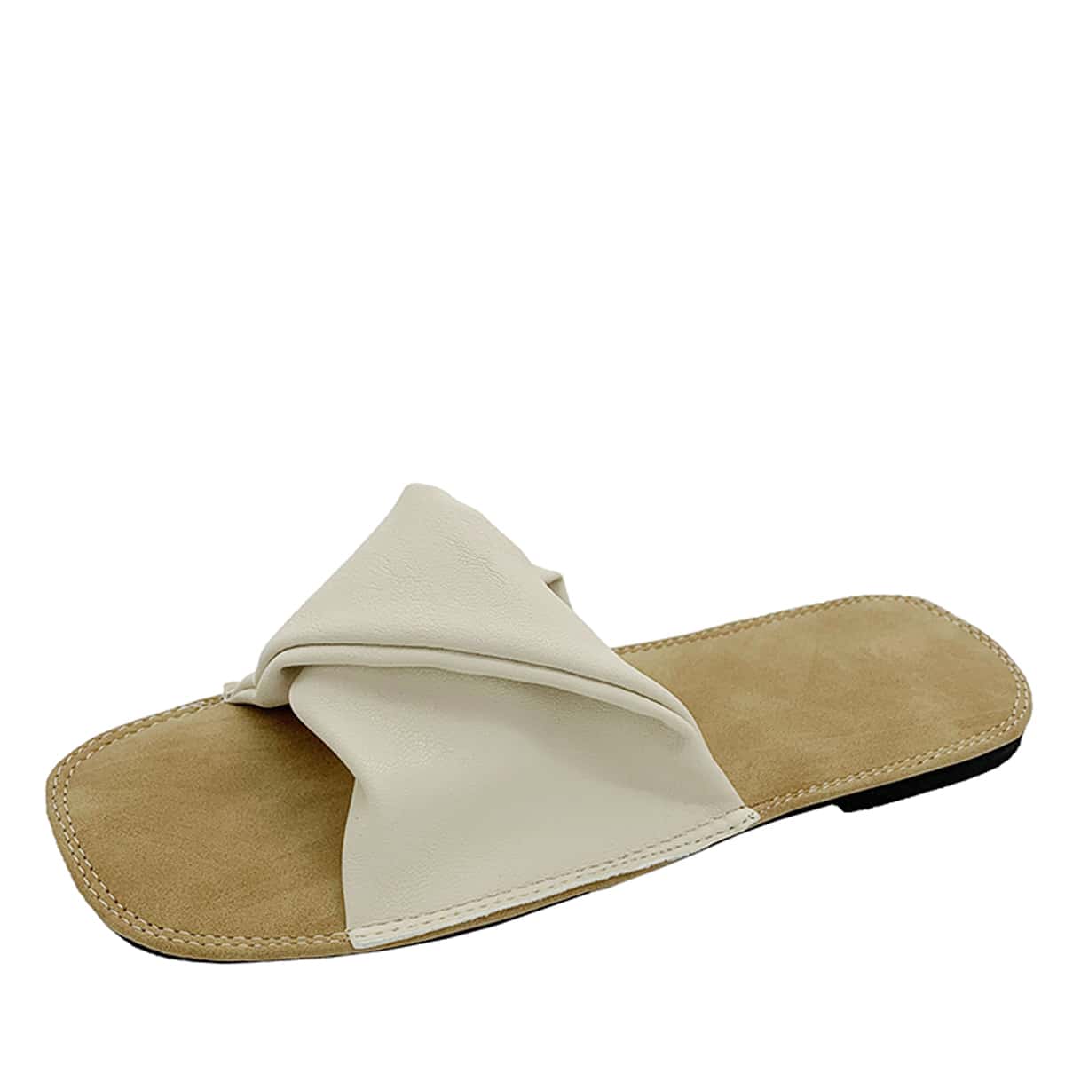 

Open Toe Wide Fit Sliders, Beige