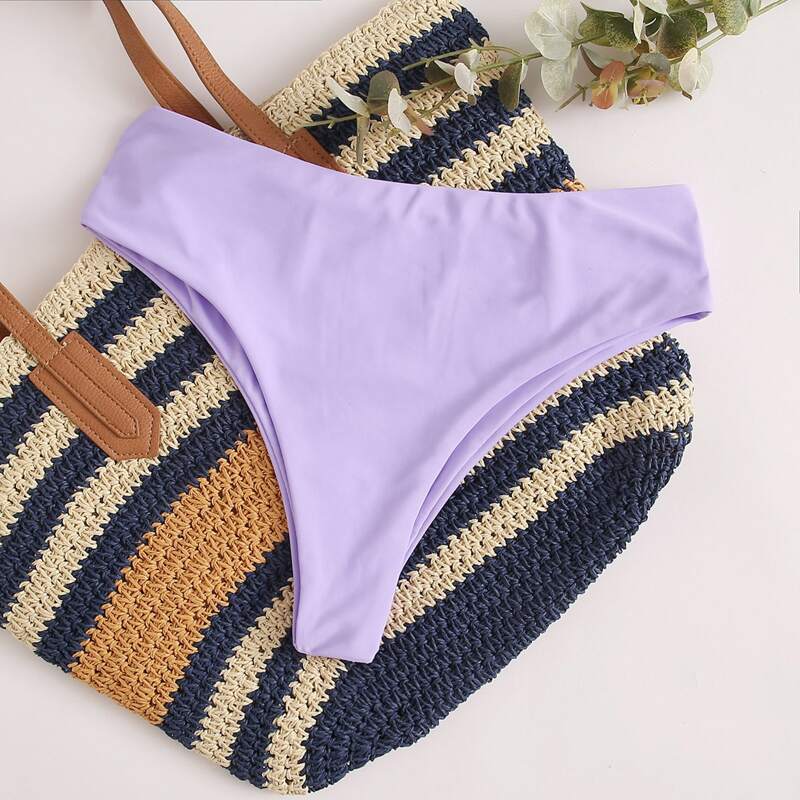 

Solid High Waisted Bikini Panty, Purple
