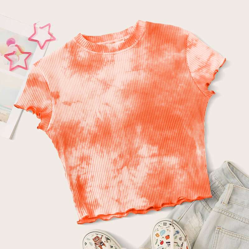 

Tie Dye Crew Neck Tee, Orange