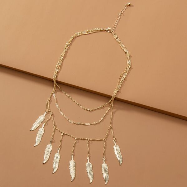 

Leaf Layered Necklace, Gold