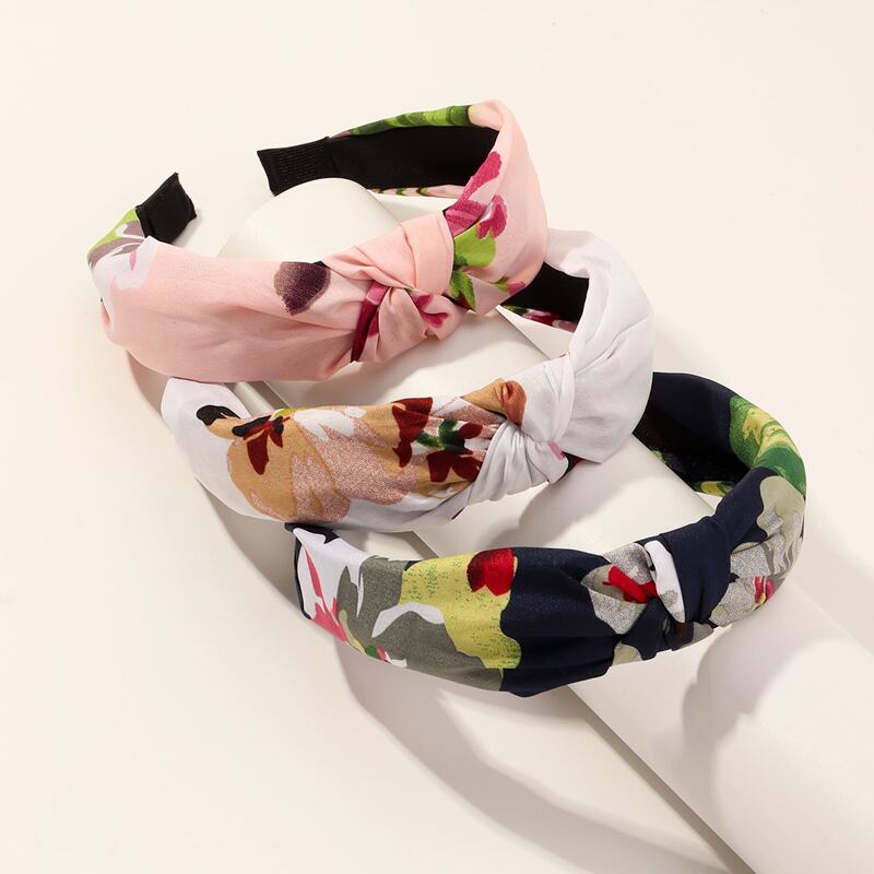 

3pcs Floral Pattern Hair Hoop, Multicolor