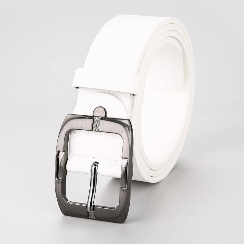 

Guys PU Buckle Belt, White