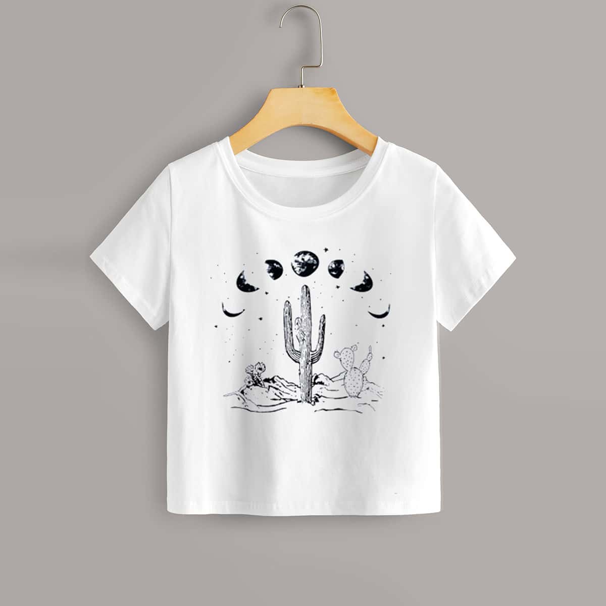 

Cactus Print White Tee