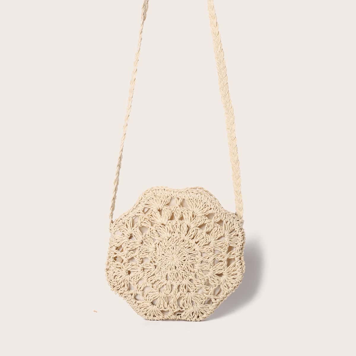 

Braided Crossbody Bag, Beige
