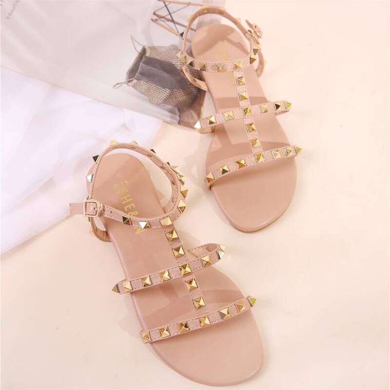 

Studded Decor Gladiator Sandals, Pink