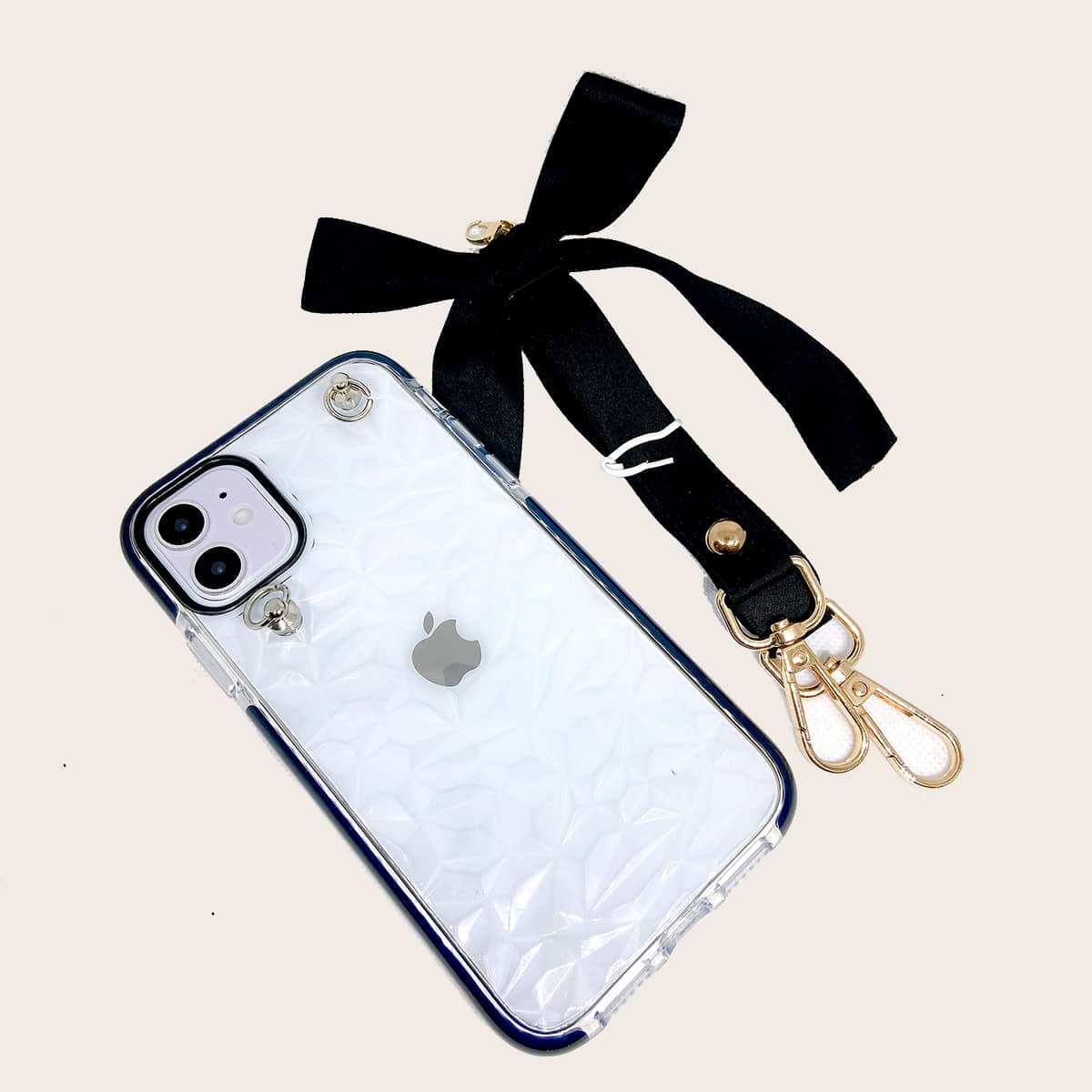 

Bow Lanyard iPhone Case, Black
