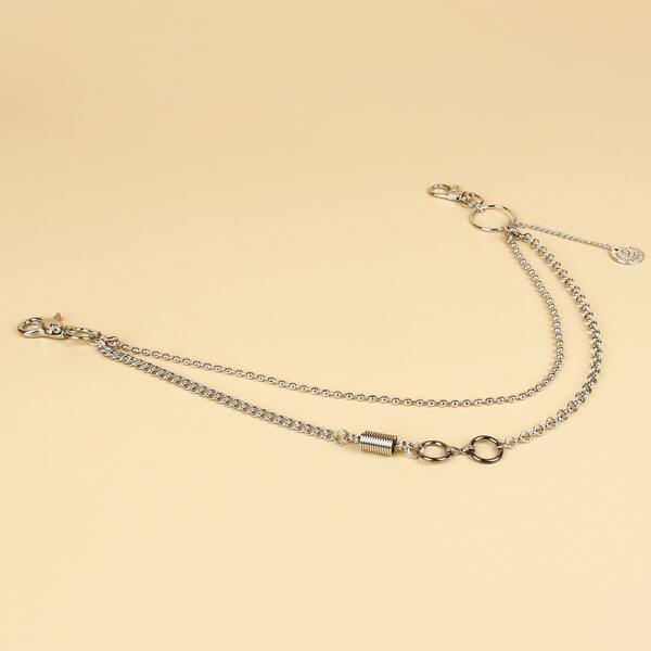 

Coin Charm Layered Pant Chain, Silver