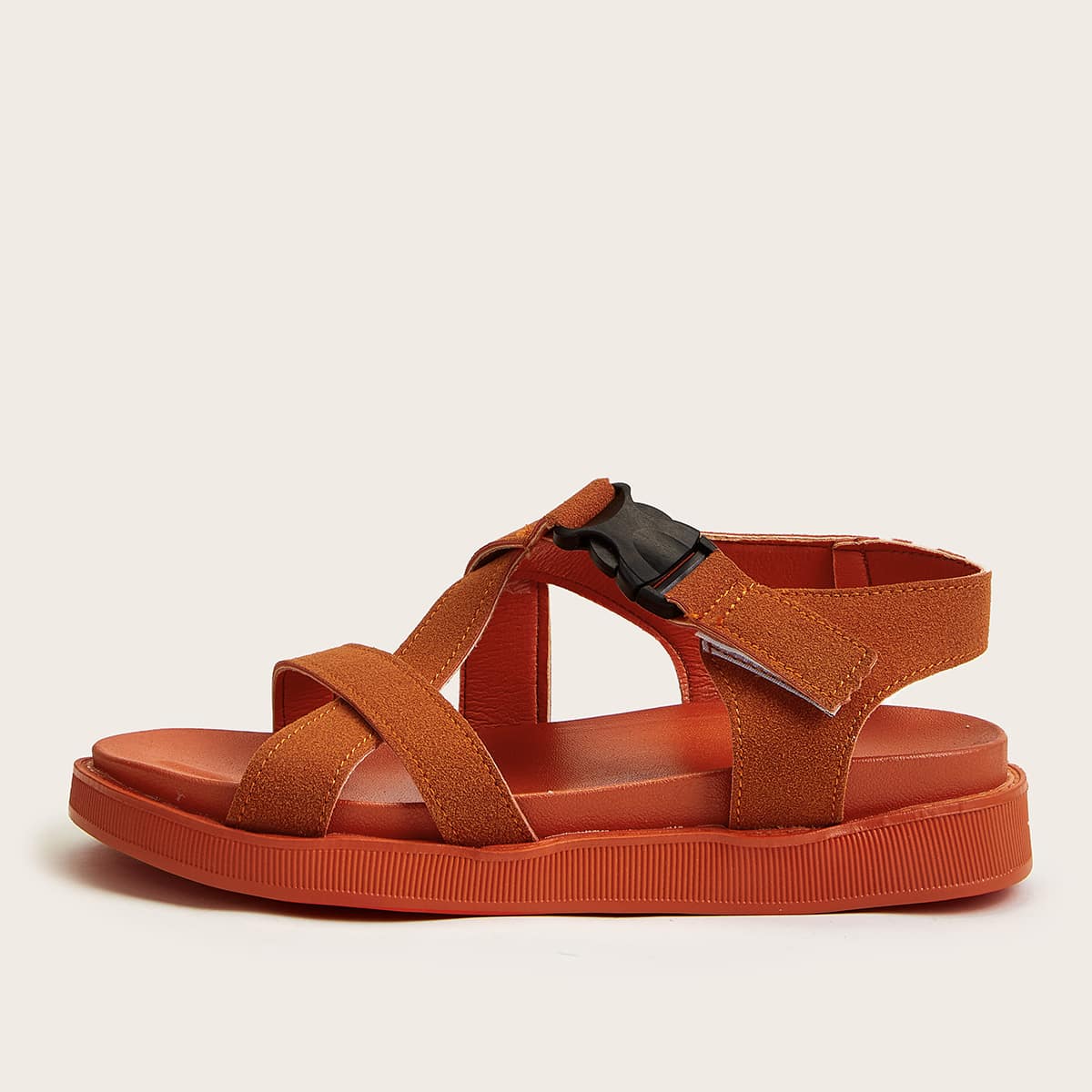 

Buckle Midform Sandals, Brown