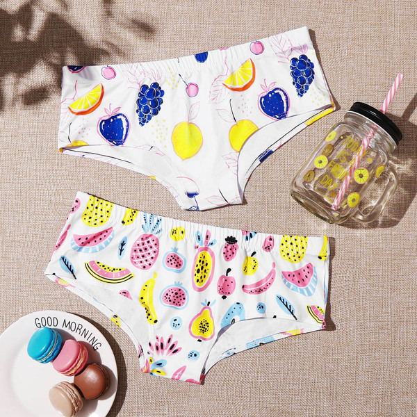 

3pack Fruit Print Panty Set, Multicolor