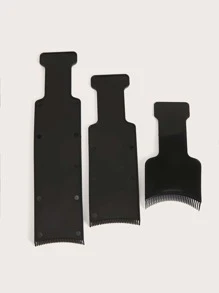 專業染髮著色神器美髮沙龍特殊處理高光板染髮工具黑色3入組 - 黑色 - 查看 2