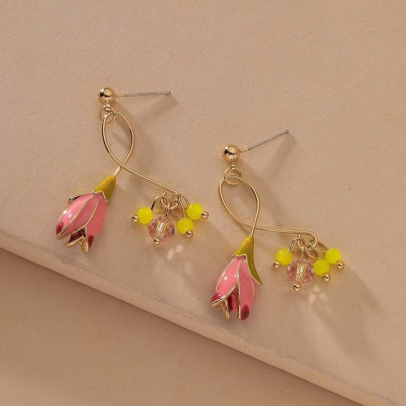 

Flower Tassel Drop Earrings, Multicolor