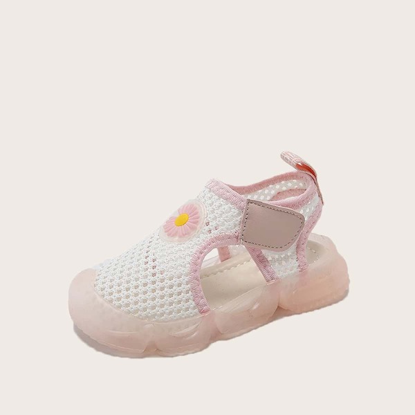 

Toddler Girls Daisy Pattern Knit Velcro Strap Sandals, White