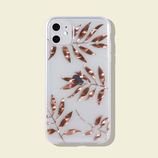 

Чехол для iPhone с принтом листьев
