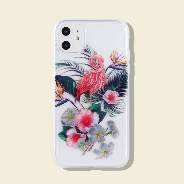 

Чехол для iPhone с принтом фламинго, Многоцветный