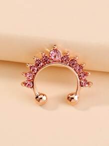 Nooxian Vòng bít mũi đính đá cho phụ nữ và nam giới, hãy thể hiện sự táo bạo với món quà trang sức cơ thể sắc sảo này - Hồng - Xem 4