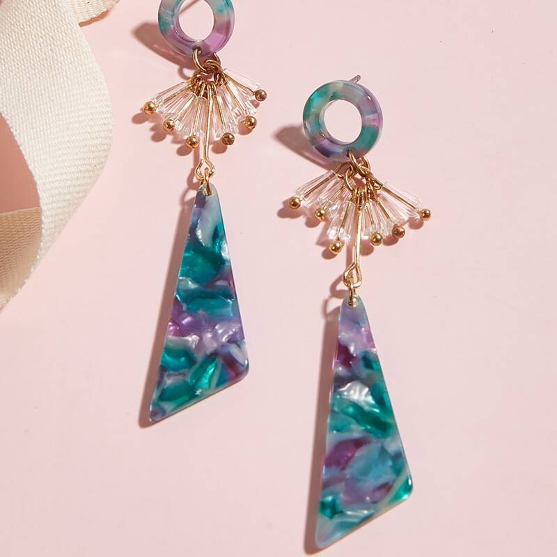 

Geo Tassel Drop Earrings, Multicolor