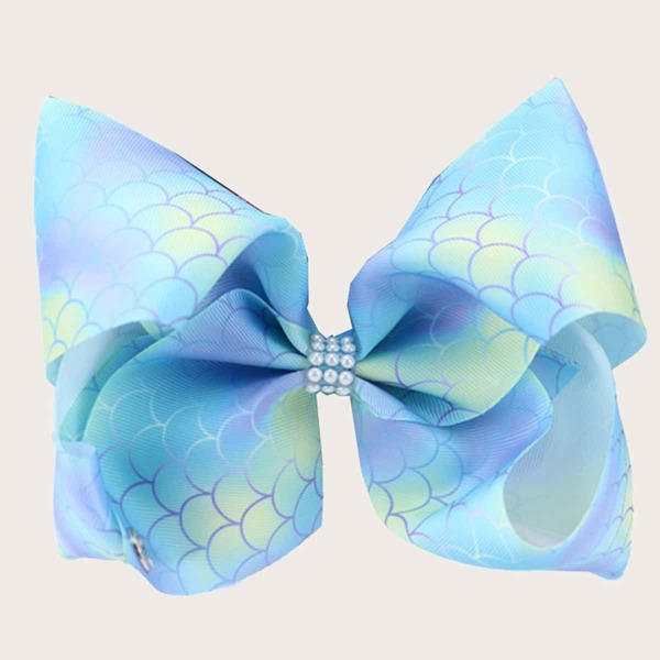 

Girls Fish Scale Bow Hair Clip, Blue