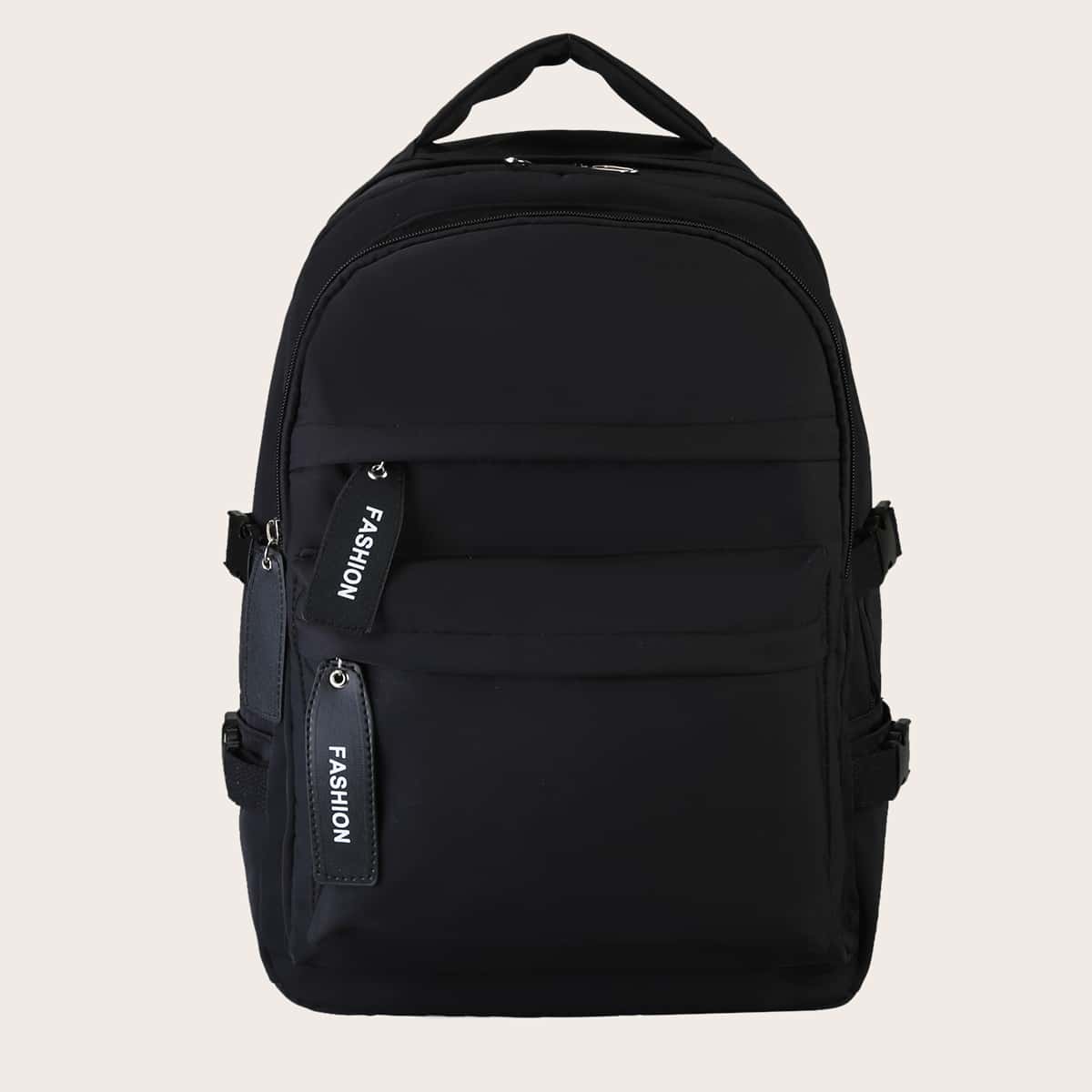 

Letter Tape Large Capacity Backpack, Black