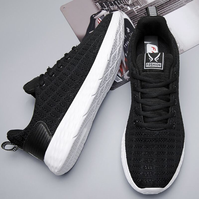

Guys Lace-up Front Knit Sneakers, Black