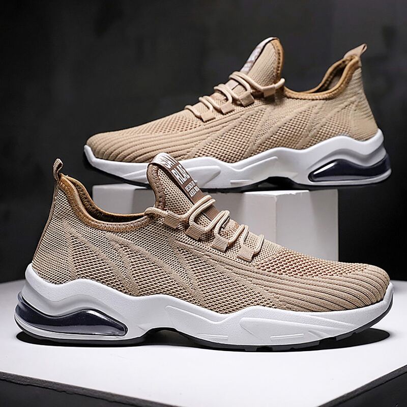 

Guys Lace-up Front Knit Sneakers, Khaki