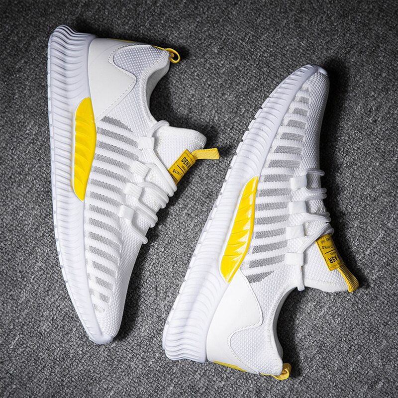 

Guys Mesh Panel Knit Sneakers, White