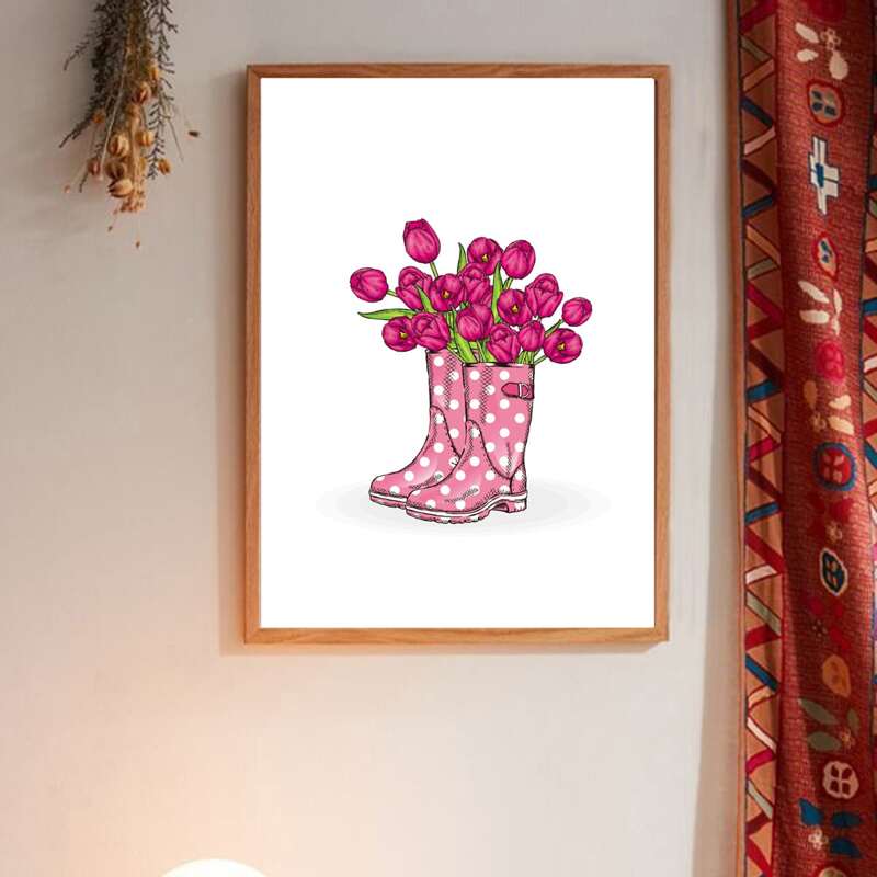 

Shoes Print Wall Painting Without Frame, Multicolor