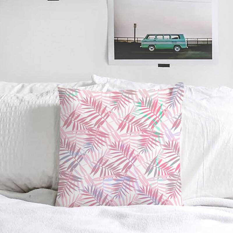 

Leaf Pattern Cushion Cover Without Filler, Pink