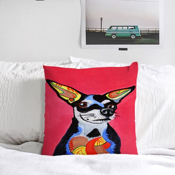 

Dog Pattern Cushion Cover Without Filler, Multicolor