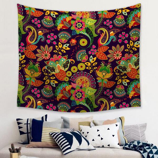 

Old-fashioned Flower Print Tapestry, Multicolor