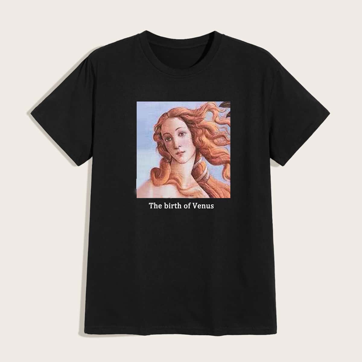 

Guys Figure And Slogan Graphic Tee, Black