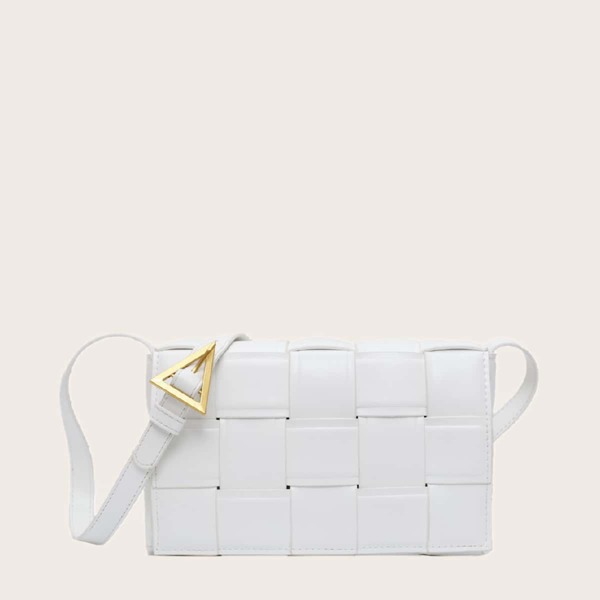 

Минималистская плетеная сумка через плечо, Белый