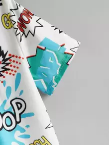 SHEIN 青少年男孩字母圖形上衣