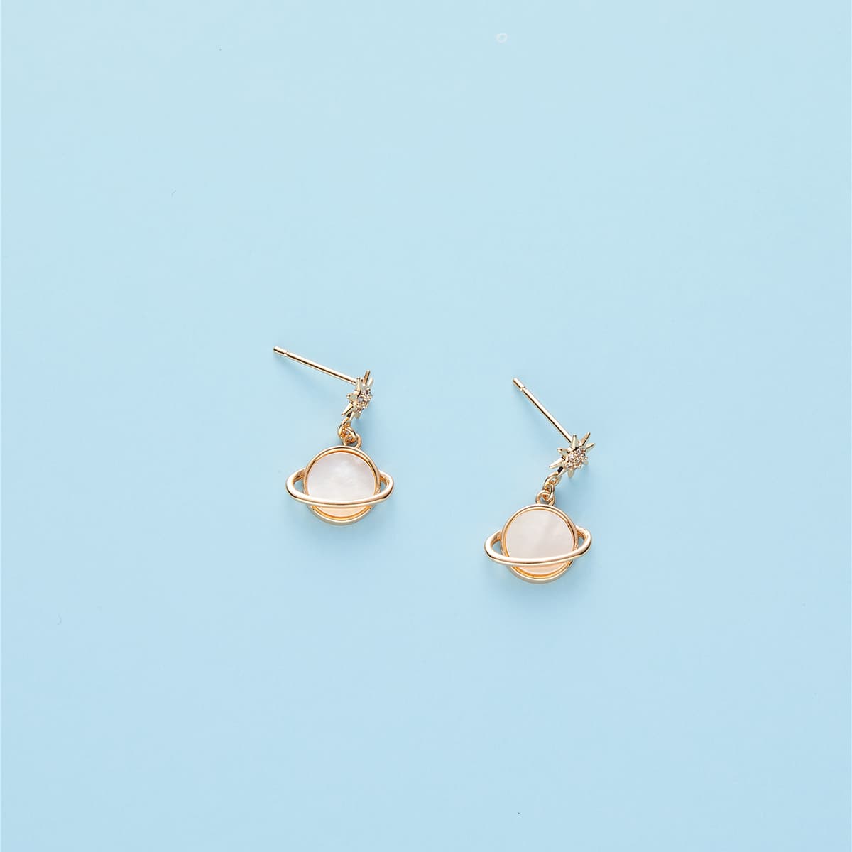 

Rhinestone Star Drop Earrings, Gold