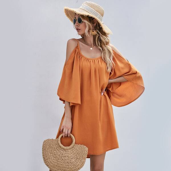 

Cold Shoulder Tunic Dress, Orange