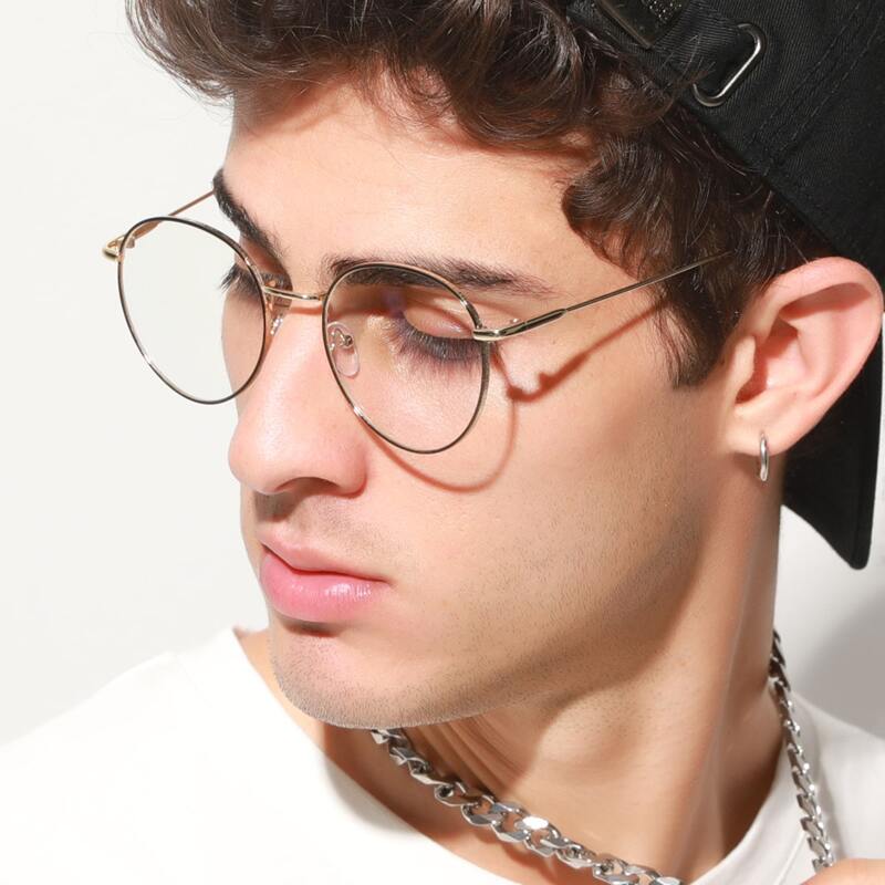 

Guys Round Frame Glasses, Black