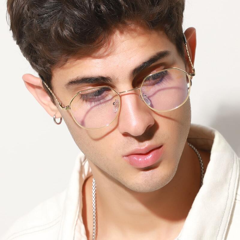

Guys Metal Frame Glasses, Gold