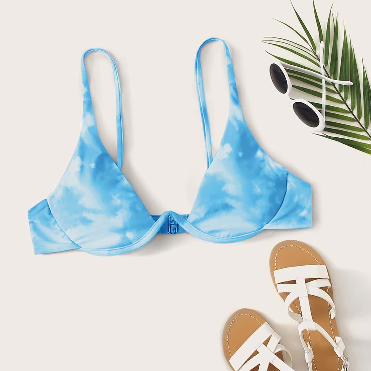 

Tie Dye Underwire Bikini Top, Blue