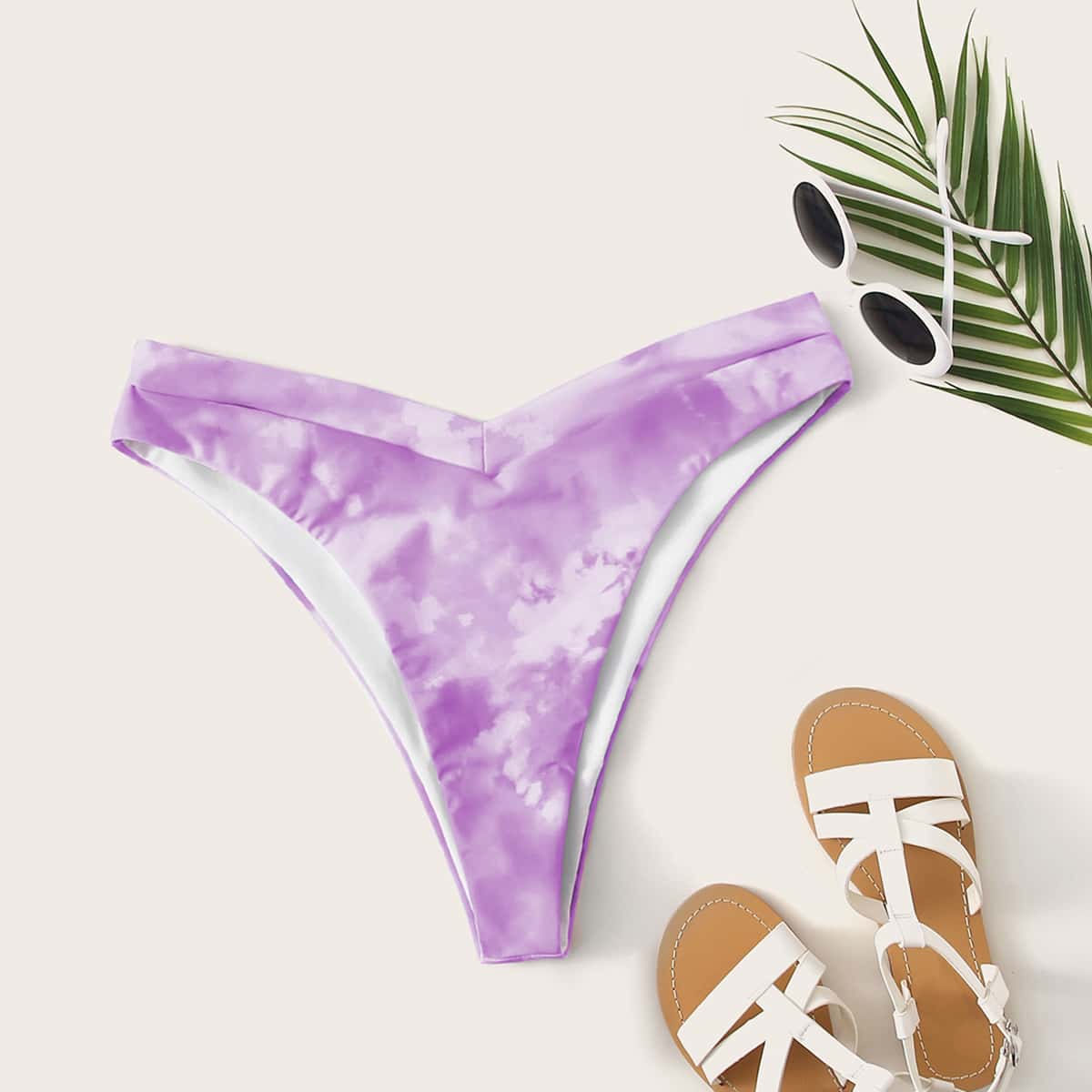 

Tie Dye High Cut Bikini Panty, Purple