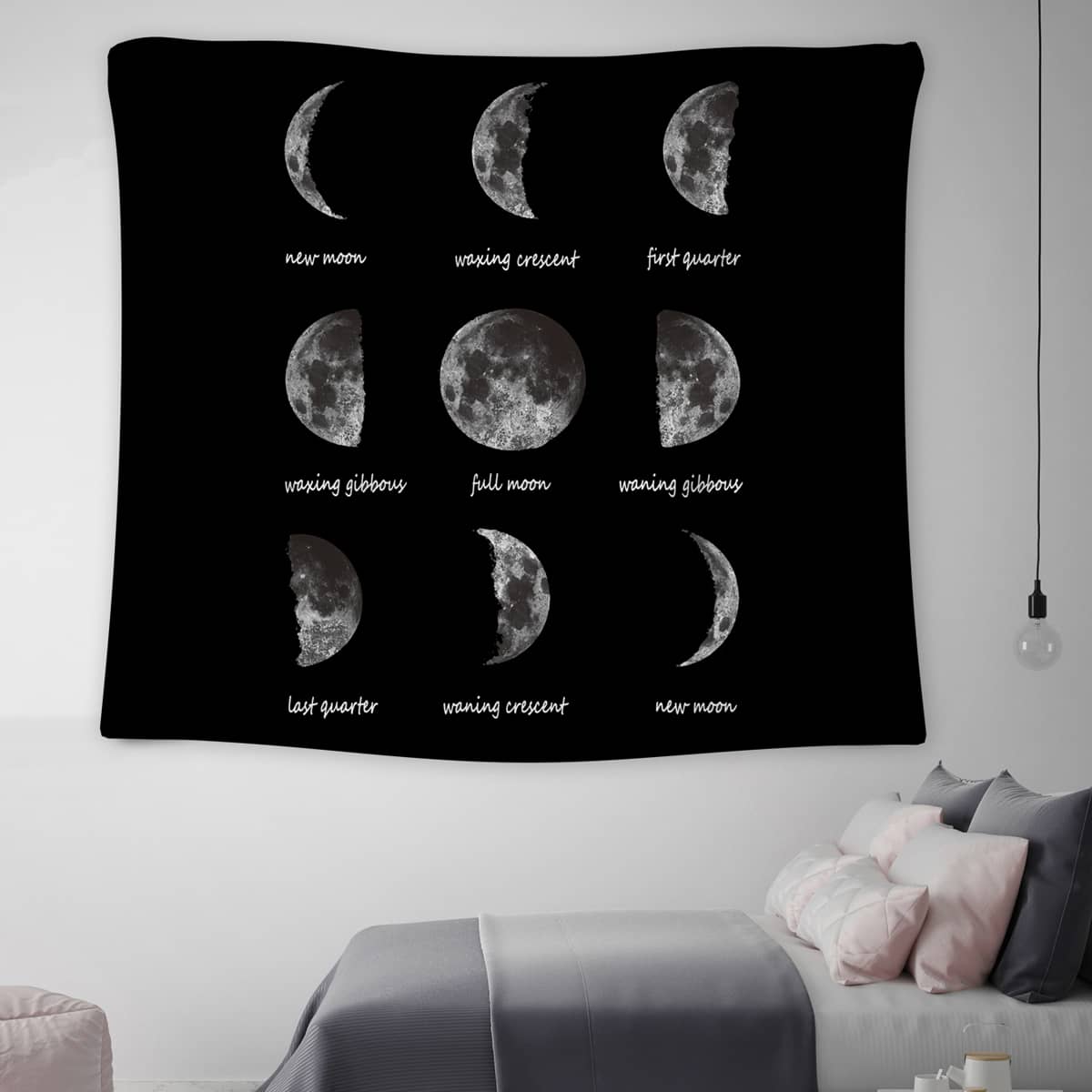 

Moon Print Tapestry, Black