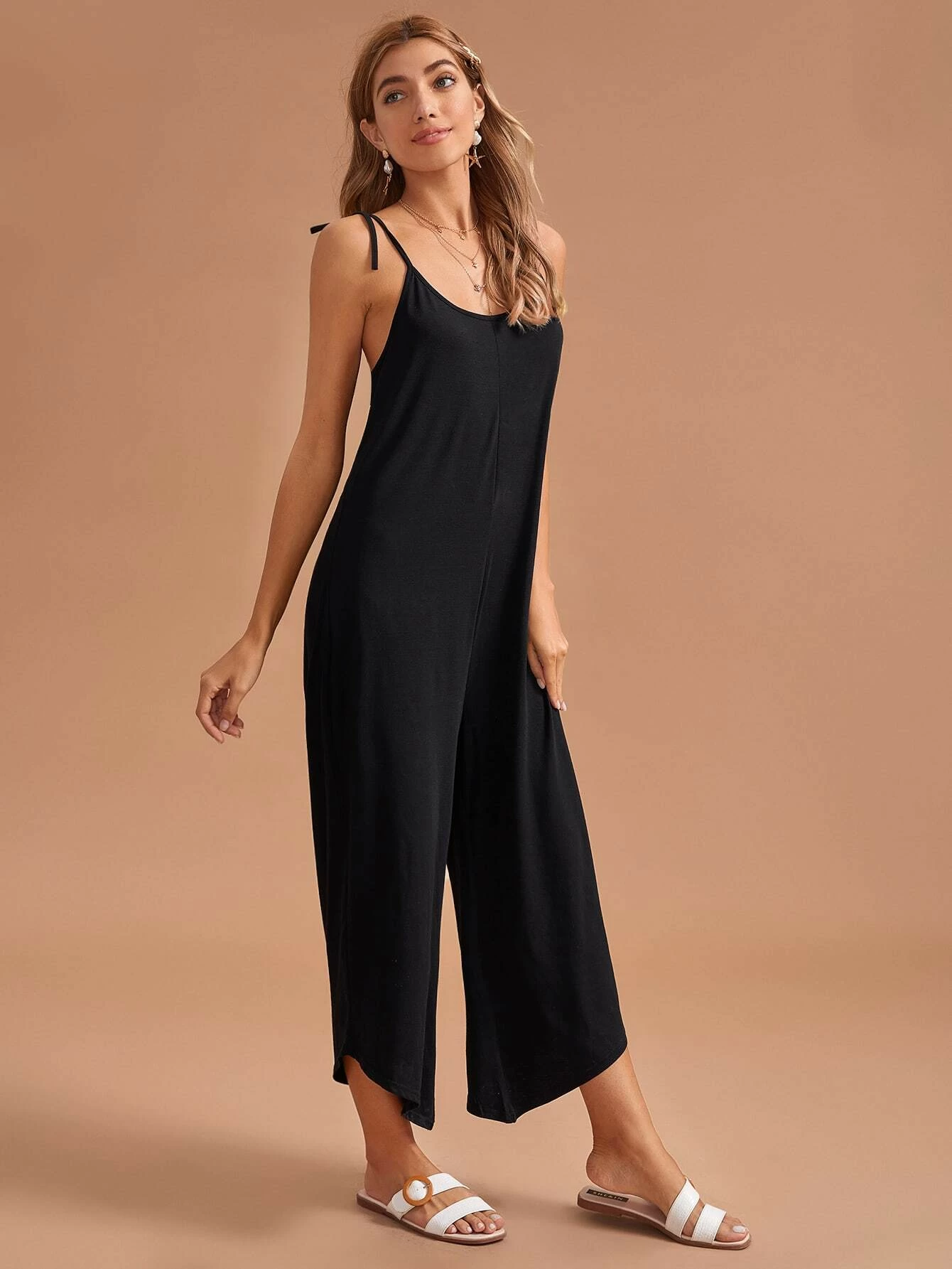 solid cami jumpsuit