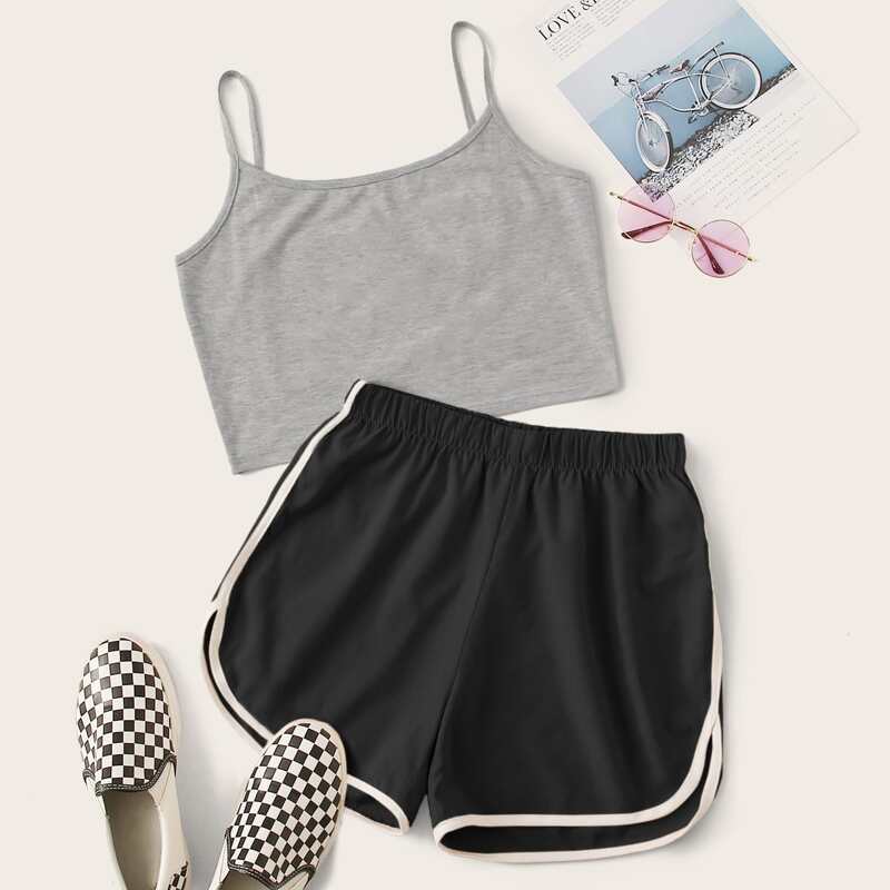 

Grey Cami & Dolphin Shorts, Multicolor