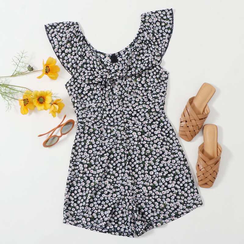 

Ditsy Floral Ruffle Romper, Multicolor