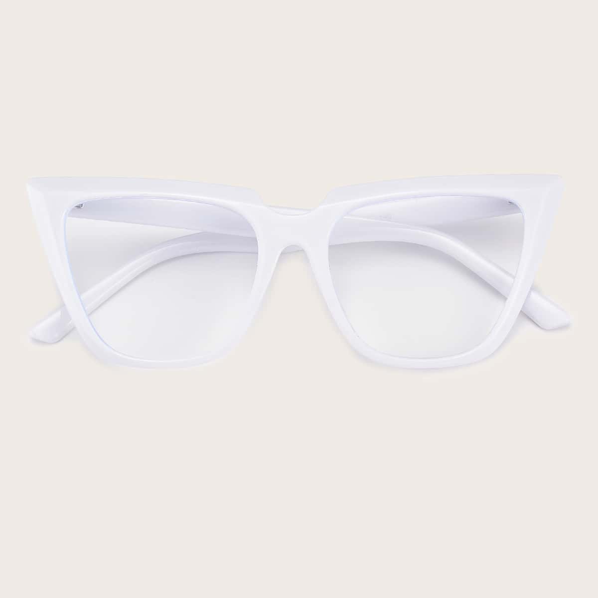 

Cat Eye Glasses, White