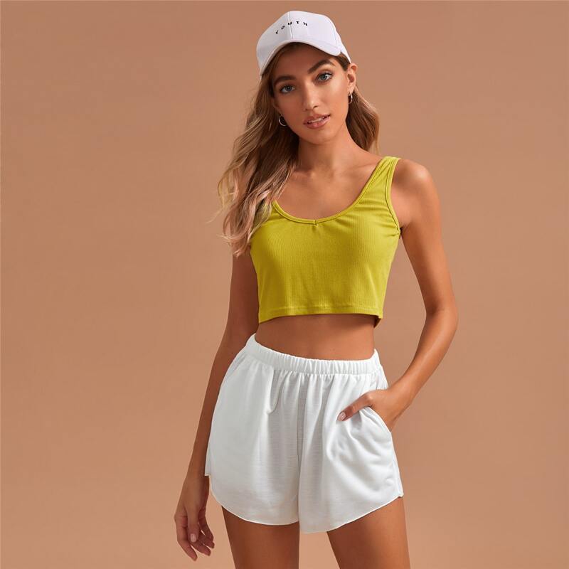

Rib-knit Tank Top & Shorts PJ Set, Multicolor