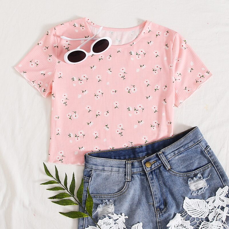

Ditsy Floral Pink Tee