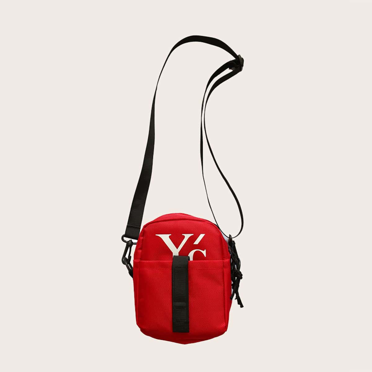 

Letter Graphic Crossbody Bag, Red